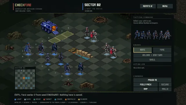 Exfil board with the truck at the edge